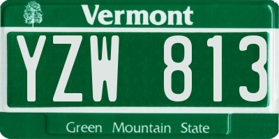 VT license plate YZW813