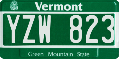 VT license plate YZW823