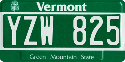 VT license plate YZW825