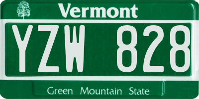 VT license plate YZW828