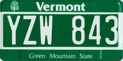 VT license plate YZW843