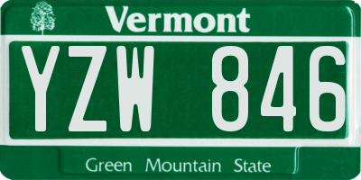 VT license plate YZW846