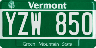 VT license plate YZW850