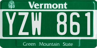 VT license plate YZW861