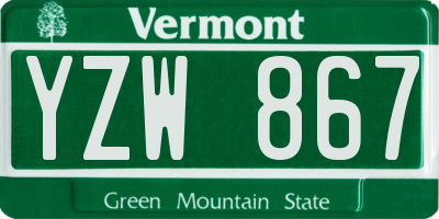 VT license plate YZW867