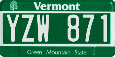 VT license plate YZW871
