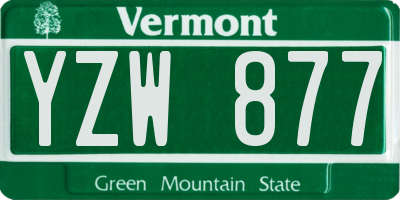 VT license plate YZW877
