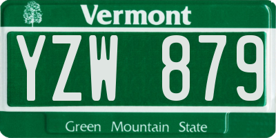 VT license plate YZW879