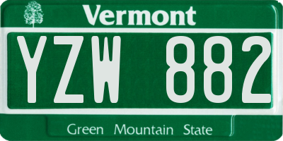 VT license plate YZW882