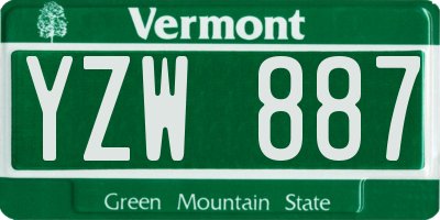 VT license plate YZW887