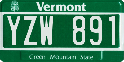 VT license plate YZW891