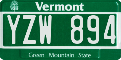 VT license plate YZW894