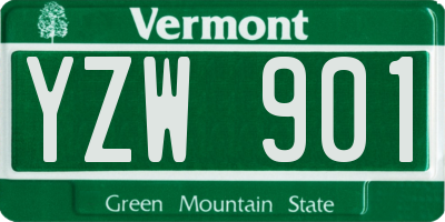 VT license plate YZW901