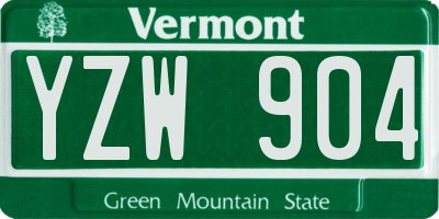 VT license plate YZW904