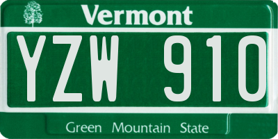 VT license plate YZW910