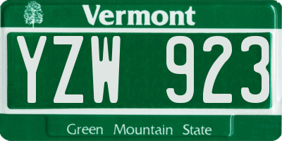 VT license plate YZW923