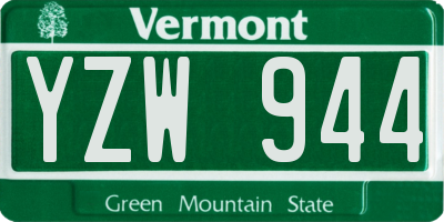 VT license plate YZW944