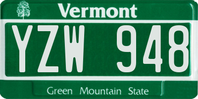 VT license plate YZW948
