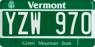 VT license plate YZW970