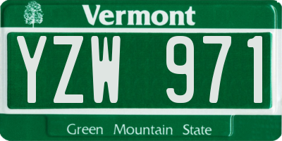 VT license plate YZW971