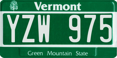 VT license plate YZW975