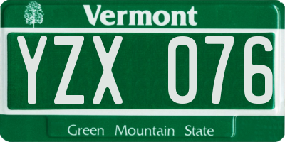 VT license plate YZX076