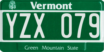 VT license plate YZX079