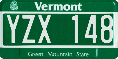 VT license plate YZX148