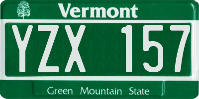 VT license plate YZX157