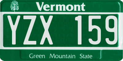 VT license plate YZX159