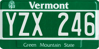 VT license plate YZX246