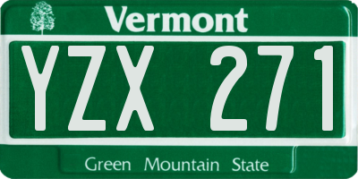VT license plate YZX271