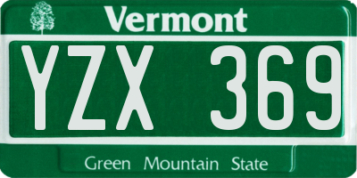 VT license plate YZX369