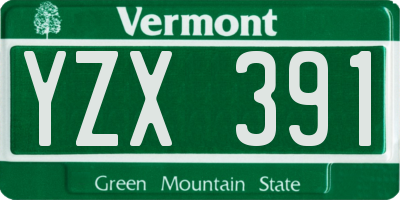 VT license plate YZX391