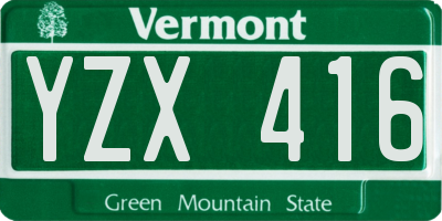 VT license plate YZX416