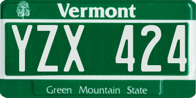 VT license plate YZX424