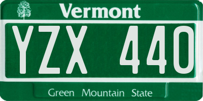 VT license plate YZX440