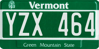 VT license plate YZX464