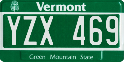 VT license plate YZX469