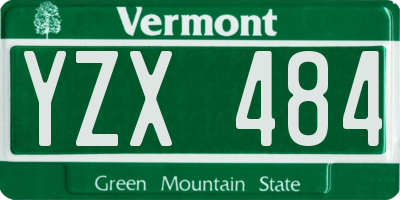 VT license plate YZX484