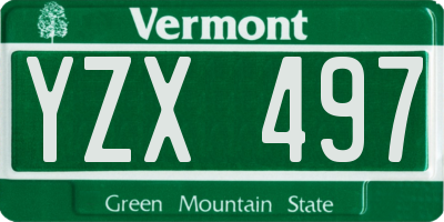 VT license plate YZX497