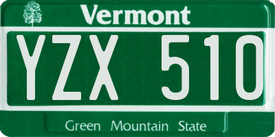 VT license plate YZX510