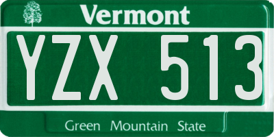 VT license plate YZX513