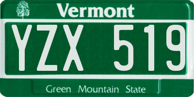 VT license plate YZX519