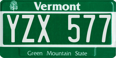 VT license plate YZX577