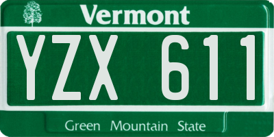 VT license plate YZX611