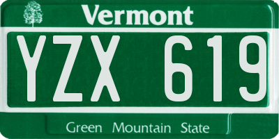 VT license plate YZX619