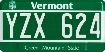 VT license plate YZX624