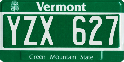 VT license plate YZX627