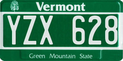VT license plate YZX628